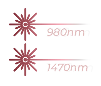 Comprimentos de onda 980nm e 1470nm